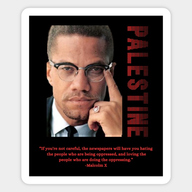 Free Palestine Malcolm X Magnet by QuirkyQuest Creations